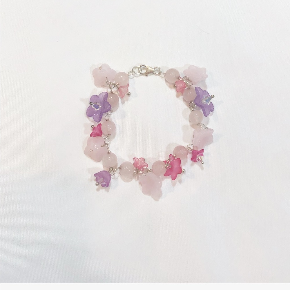 PINK & PURPLE SWAROVSKI FLOWER BRACELET
